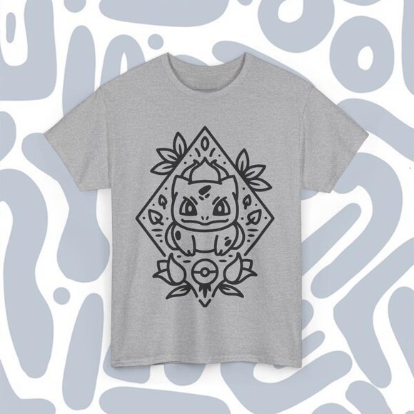 T-shirt Minimalist Bulbasaur, Funny Unisex Tee - Picture 1 of 4